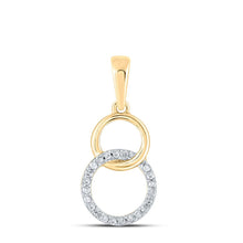 Load image into Gallery viewer, 10kt Yellow Gold Interlocking Circle Diamond Pendant - A Symbol of Eternal Love and Elegance product  Top View from Splendid Jewellery