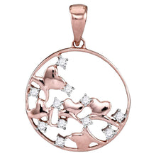 Load image into Gallery viewer, Radiant Rose Gold Diamond Circle Pendant: A Timeless Symbol of Eternal Love and Elegance - Top View