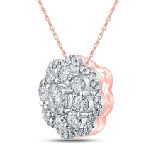 Load image into Gallery viewer, Enchanting Rose Gold Diamond Cluster Pendant: A Captivating Celebration of Romance and Elegance - Alternate view 2 from Splendid Jewellery