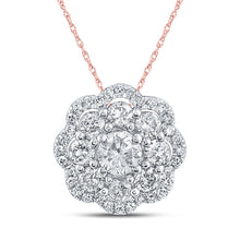 Load image into Gallery viewer, Enchanting Rose Gold Diamond Cluster Pendant: A Captivating Celebration of Romance and Elegance - Alternate view 1 from Splendid Jewellery