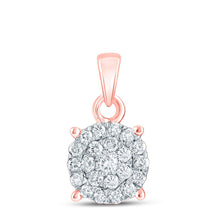 Load image into Gallery viewer, Radiant Rose Gold Diamond Cluster Pendant - A Captivating Display of Elegance and Brilliance - Alternate view 1 from Splendid Jewellery