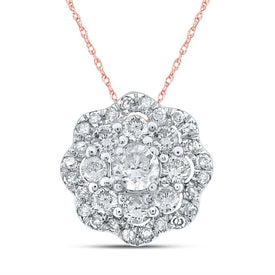 Enchanting Rose Gold Diamond Cluster Pendant - Alternate view 1 from Splendid Jewellery