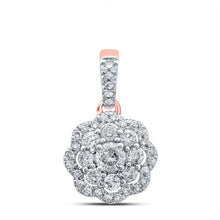 Load image into Gallery viewer, Radiant Rose Gold Diamond Cluster Pendant: A Captivating Symbol of Elegance and Romance - Alternate view 1 from Splendid Jewellery