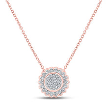 Load image into Gallery viewer, Captivating Rose Gold Diamond Cluster Pendant - Alternate view 1 from Splendid Jewellery