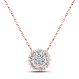Captivating Rose Gold Diamond Cluster Pendant - Alternate view 1 from Splendid Jewellery