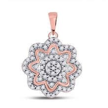 Load image into Gallery viewer, Enchanting Rose Gold Diamond Flower Cluster Pendant - Alternate view 1 from Splendid Jewellery