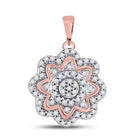 Enchanting Rose Gold Diamond Flower Cluster Pendant - Alternate view 1 from Splendid Jewellery