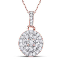 Load image into Gallery viewer, Rose Gold Diamond Cluster Pendant | Exquisite Brilliance and Timeless Elegance - Alternate view 1 from Splendid Jewellery