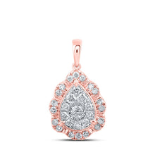 Load image into Gallery viewer, Rose Gold Diamond Teardrop Cluster Pendant - A Dazzling Elegance - Alternate view 1 from Splendid Jewellery