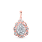 Rose Gold Diamond Teardrop Cluster Pendant - A Dazzling Elegance - Alternate view 1 from Splendid Jewellery