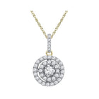 Captivating Brilliance: 10kt Two-tone Gold Diamond Cluster Pendant - Alternate view 1 from Splendid Jewellery