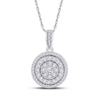 Radiant Love Diamond Pendant Top view from the 10Kt White Gold Womens Round Diamond Circle Cluster Pendant 1 2 Cttwpin285547 collection by Splendid Jewellery