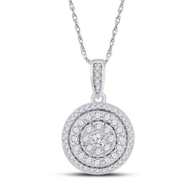 Radiant Love Diamond Pendant Top view from the 10Kt White Gold Womens Round Diamond Circle Cluster Pendant 1 2 Cttwpin285547 collection by Splendid Jewellery