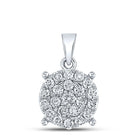 Radiant Brilliance: 10kt White Gold Womens Round Diamond Cluster Pendant 1/2 Cttw Top view from the 10Kt White Gold Womens Round Diamond Cluster Pendant 1 2 Cttwpin217435 collection by Splendid Jewellery