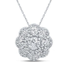 Dazzling Diamond Brilliance Pendant | 10kt White Gold Womens Round Diamond Cluster Pendant 1/2 Cttw Top view from the 10Kt White Gold Womens Round Diamond Flower Cluster Earrings 1 2 Cttwpin217287 collection by Splendid Jewellery