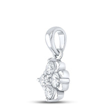 Load image into Gallery viewer, Enchanting Brilliance: 10kt White Gold Womens Round Diamond Cluster Pendant 1/3 Cttw Side view from the 10Kt White Gold Womens Round Diamond Cluster Pendant 1 3 Cttwpin289308 collection by Splendid Jewellery
