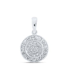 Captivating Brilliance: 10kt White Gold Womens Round Diamond Cluster Pendant - Alternate view 1 from Splendid Jewellery