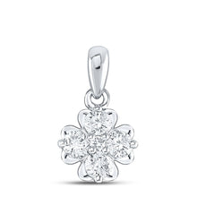 Load image into Gallery viewer, Enchanting Brilliance: 10kt White Gold Womens Round Diamond Cluster Pendant 1/3 Cttw Top view from the 10Kt White Gold Womens Round Diamond Cluster Pendant 1 3 Cttwpin289308 collection by Splendid Jewellery