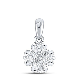 Enchanting Brilliance: 10kt White Gold Womens Round Diamond Cluster Pendant 1/3 Cttw Top view from the 10Kt White Gold Womens Round Diamond Cluster Pendant 1 3 Cttwpin289308 collection by Splendid Jewellery