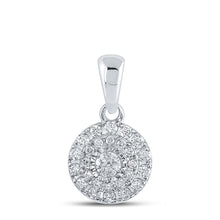 Load image into Gallery viewer, Radiant Splendor: 10kt White Gold Womens Round Diamond Cluster Pendant 1/4 Cttw Top view from the 10Kt White Gold Womens Round Diamond Cluster Pendant 1 4 Cttwpin214298 collection by Splendid Jewellery