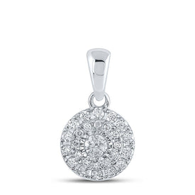 Radiant Splendor: 10kt White Gold Womens Round Diamond Cluster Pendant 1/4 Cttw Top view from the 10Kt White Gold Womens Round Diamond Cluster Pendant 1 4 Cttwpin214298 collection by Splendid Jewellery