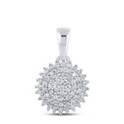 Radiant Brilliance: 10kt White Gold Diamond Cluster Pendant 1/5 Cttw Top view from the 10Kt White Gold Womens Round Diamond Cluster Pendant 1 5 Cttwpin217252 collection by Splendid Jewellery