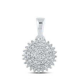 Radiant Brilliance: 10kt White Gold Diamond Cluster Pendant 1/5 Cttw Top view from the 10Kt White Gold Womens Round Diamond Cluster Pendant 1 5 Cttwpin217252 collection by Splendid Jewellery