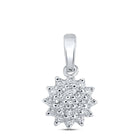 Enchanting Radiance: 10kt White Gold Womens Round Diamond Cluster Pendant 1/5 Cttw Top view from the 10Kt White Gold Womens Round Diamond Cluster Pendant 1 5 Cttwpin210729 collection by Splendid Jewellery