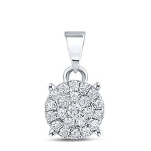 Load image into Gallery viewer, Enchanting Brilliance Diamond Cluster Pendant Top view from the 10Kt White Gold Womens Round Diamond Cluster Pendant 1 6 Cttwpin217411 collection by Splendid Jewellery