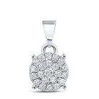 Enchanting Brilliance Diamond Cluster Pendant Top view from the 10Kt White Gold Womens Round Diamond Cluster Pendant 1 6 Cttwpin217411 collection by Splendid Jewellery