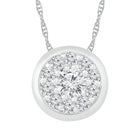 Enchanted Brilliance Diamond Cluster Pendant Top view from the 10Kt White Gold Womens Round Diamond Cluster Pendant 1 6 Cttwpin284073 collection by Splendid Jewellery