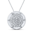 Radiant Brilliance: 10kt White Gold Diamond Cluster Pendant 1/6 Cttw Top view from the 10Kt White Gold Womens Round Diamond Cluster Pendant 1 6 Cttwpin215660 collection by Splendid Jewellery