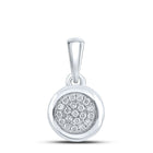 10kt White Gold Diamond Cluster Pendant - A Mesmerizing Brilliance Top view from the 10Kt White Gold Womens Round Diamond Cluster Pendant 1 6 Cttwpin281774 collection by Splendid Jewellery