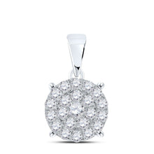 Load image into Gallery viewer, Captivating Brilliance Diamond Cluster Pendant Top view from the 10Kt White Gold Womens Round Diamond Cluster Pendant 2 Cttwpin217498 collection by Splendid Jewellery