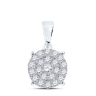 Captivating Brilliance Diamond Cluster Pendant Top view from the 10Kt White Gold Womens Round Diamond Cluster Pendant 2 Cttwpin217498 collection by Splendid Jewellery