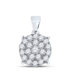 10kt White Gold Radiant Diamond Cluster Pendant 3/4 Cttw | Splendid Jewellery Top view from the 10Kt White Gold Womens Round Diamond Cluster Pendant 3 4 Cttwpin217431 collection by Splendid Jewellery