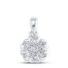 Radiant Blooms Diamond Pendant Top view from the 10Kt White Gold Womens Round Diamond Flower Cluster Pendant 1 3 Cttwpin289305 collection by Splendid Jewellery