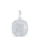 10kt White Gold Diamond Square Pendant | Dazzling Elegance - Alternate view 1 from Splendid Jewellery