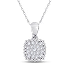 Splendid Jewellery 10kt White Gold Diamond Square Cluster Pendant Top view from the 10Kt White Gold Womens Round Diamond Square Pendant 1 6 Cttwpin288264 collection by Splendid Jewellery