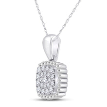 Load image into Gallery viewer, Splendid Jewellery 10kt White Gold Diamond Square Cluster Pendant Side view from the 10Kt White Gold Womens Round Diamond Square Pendant 1 6 Cttwpin288264 collection by Splendid Jewellery
