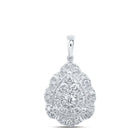 Teardrop Brilliance: 10kt White Gold Diamond Cluster Pendant Top view from the 10Kt White Gold Womens Round Diamond Teardrop Pendant 1 Cttwpin230855 collection by Splendid Jewellery