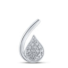 Radiant Tears Diamond Pendant Top view from the 10Kt White Gold Womens Round Diamond Teardrop Pendant 1 10 Cttwpin214562 collection by Splendid Jewellery