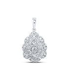 Radiant Elegance: 10kt White Gold Teardrop Diamond Pendant Top view from the 10Kt White Gold Womens Round Diamond Teardrop Pendant 1 2 Cttwpin230873 collection by Splendid Jewellery