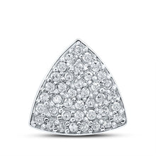 Load image into Gallery viewer, Mesmerizing Triangle Diamond Cluster Pendant in 10kt White Gold Top view from the 10Kt White Gold Womens Round Diamond Triangle Pendant 1 10 Cttwpin212156 collection by Splendid Jewellery