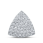 Mesmerizing Triangle Diamond Cluster Pendant in 10kt White Gold Top view from the 10Kt White Gold Womens Round Diamond Triangle Pendant 1 10 Cttwpin212156 collection by Splendid Jewellery