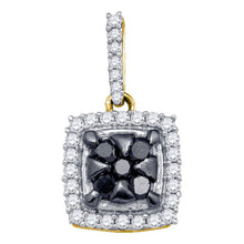 Load image into Gallery viewer, 10kt Yellow Gold Diamond Harmony Pendant: A Captivating Blend of Black and White Diamonds product  Top View from Splendid Jewellery