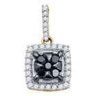 10kt Yellow Gold Diamond Harmony Pendant: A Captivating Blend of Black and White Diamonds product  Top View from Splendid Jewellery