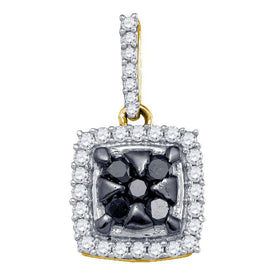 10kt Yellow Gold Diamond Harmony Pendant: A Captivating Blend of Black and White Diamonds product  Top View from Splendid Jewellery