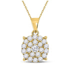 Radiant Brilliance: 10kt Yellow Gold Diamond Cluster Pendant product  Top View from Splendid Jewellery
