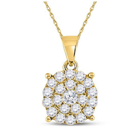 Radiant Brilliance: 10kt Yellow Gold Diamond Cluster Pendant product  Top View from Splendid Jewellery